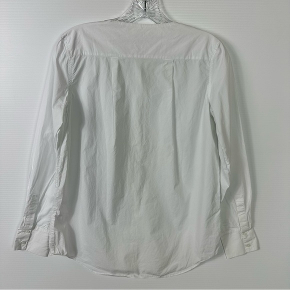 COS Sz 34 Shirt White Collarless Tuxedo Tunic - Picture 3 of 11